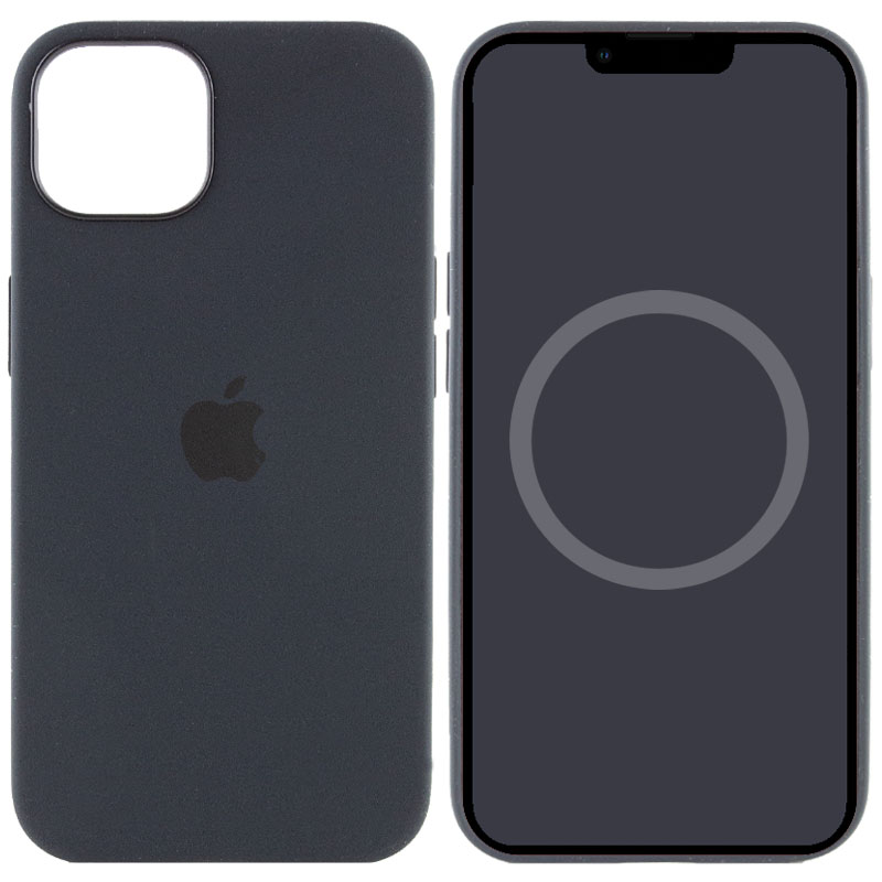 Чехол Silicone case (AAA) with Magsafe and Animation для Apple iPhone 13 (6.1") (Черный / Midnight)