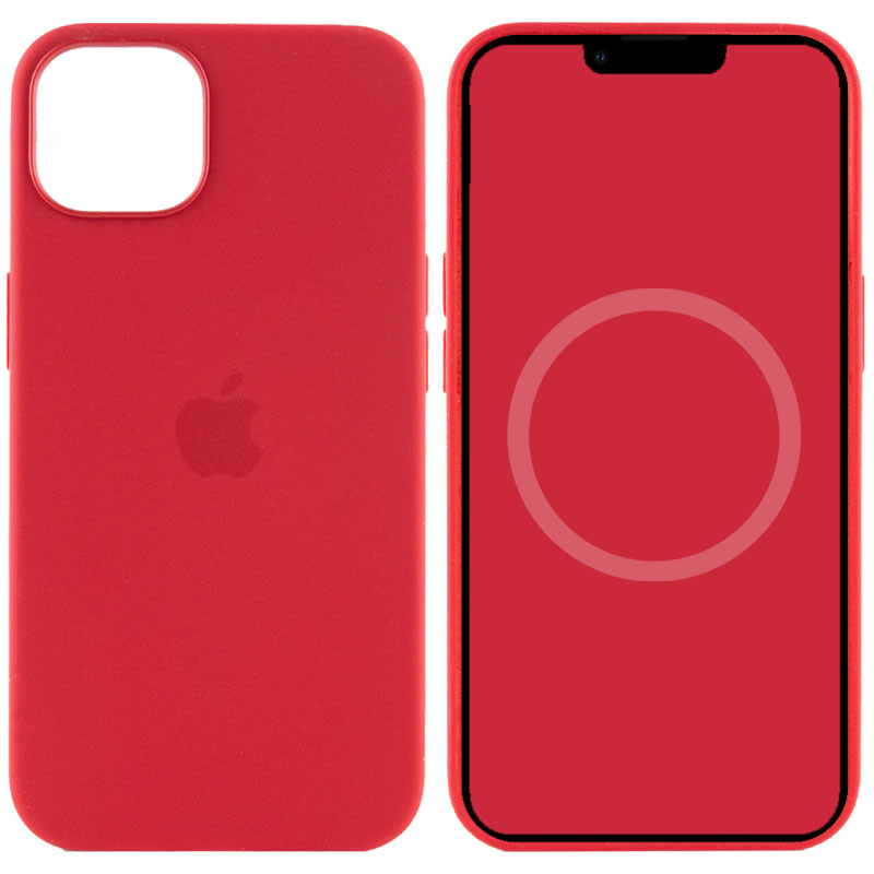 Чехол Silicone case (AAA) full with Magsafe and Animation для Apple iPhone 13 (6.1") (Красный / Red)