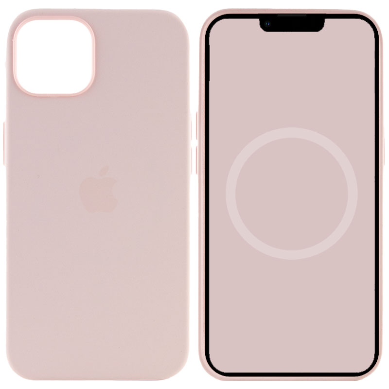Чехол Silicone case (AAA) with Magsafe and Animation для Apple iPhone 13 (6.1") (Розовый / Chalk Pink)