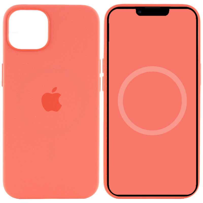 Чохол Silicone case (AAA) full with Magsafe and Animation для Apple iPhone 13 (6.1") (Рожевий / Pink Pomelo)