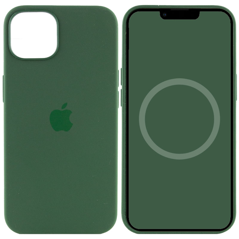 Чехол Silicone case (AAA) with Magsafe and Animation для Apple iPhone 13 (6.1") (Зеленый / Clover)