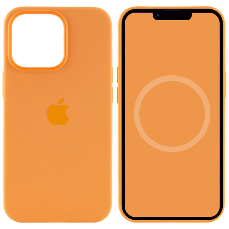 Чохол Silicone case (AAA) full with Magsafe and Animation для Apple iPhone 13 Pro (6.1") (Помаранчевий / Marigold)