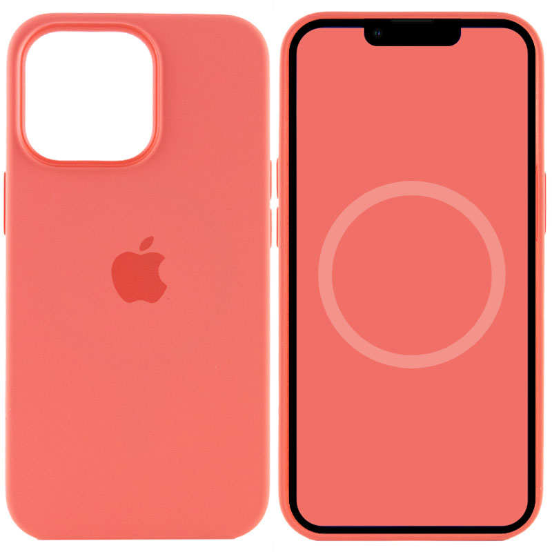 Чехол Silicone case (AAA) full with Magsafe and Animation для Apple iPhone 13 Pro (6.1") (Розовый / Pink Pomelo)