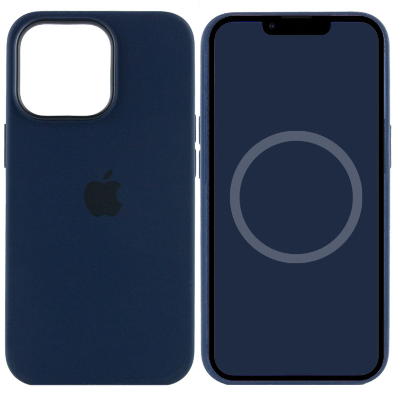 Чехол Silicone case (AAA) full with Magsafe and Animation для Apple iPhone 13 Pro Max (6.7") (Синий / Abyss Blue)