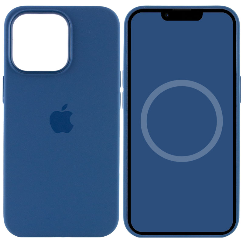 Чехол Silicone case (AAA) full with Magsafe and Animation для Apple iPhone 13 Pro Max (6.7") (Синий / Blue Jay)