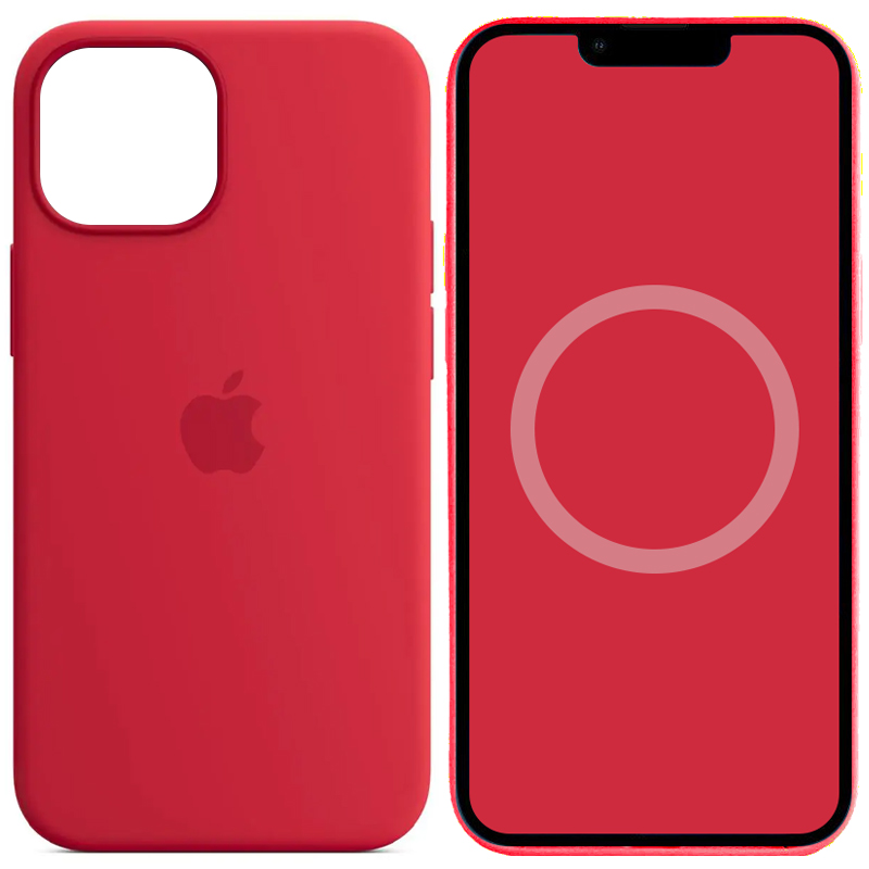 Чохол Silicone case (AAA) full with Magsafe and Animation для Apple iPhone 14 (6.1") (Червоний / Red)