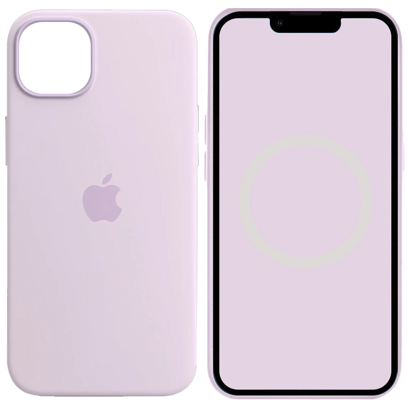 Чохол Silicone case (AAA) full with Magsafe and Animation для Apple iPhone 14 (6.1") (Бузковий / Lilac)