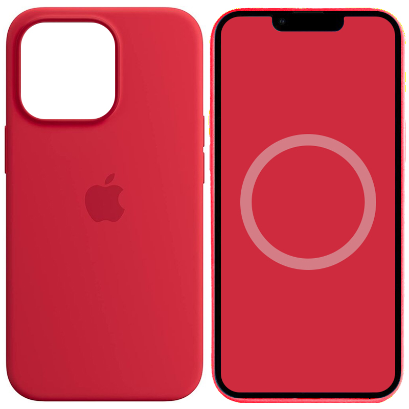 Чехол Silicone case (AAA) full with Magsafe and Animation для Apple iPhone 14 Pro (6.1") (Красный / Red)