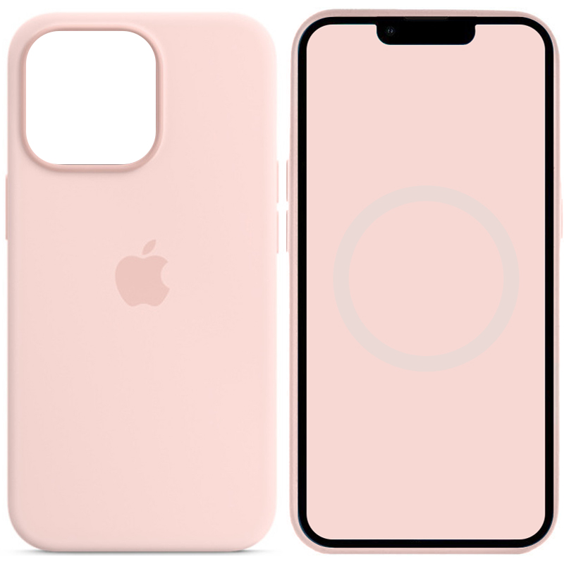 Чохол Silicone case (AAA) full with Magsafe and Animation для Apple iPhone 14 Pro (6.1") (Рожевий / Chalk Pink)