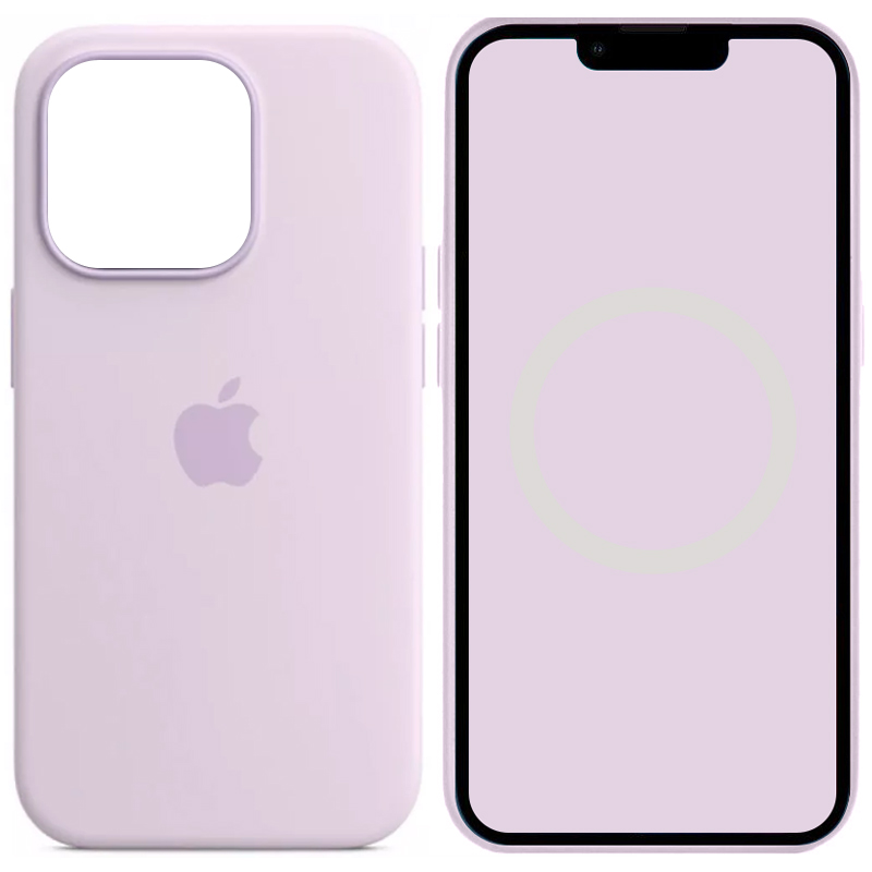 Чехол Silicone case (AAA) full with Magsafe and Animation для Apple iPhone 14 Pro (6.1") (Сиреневый / Lilac)