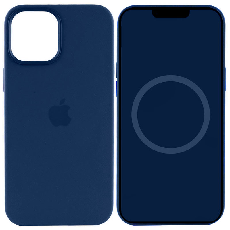 Чехол Silicone case (AAA) full with Magsafe and Animation для Apple iPhone 15 (6.1") (Синий / Storm Blue)
