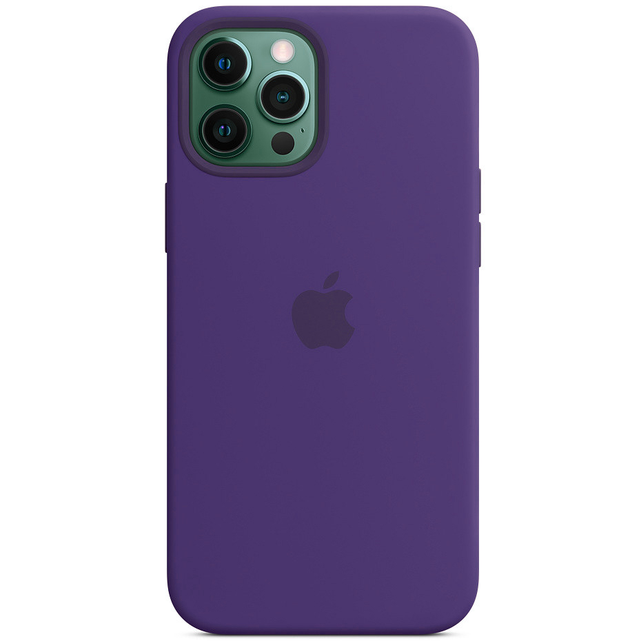 Чехол Silicone case (AAA) full with Magsafe для Apple iPhone 12 Pro / 12 (6.1") (Фиолетовый / Amethyst)