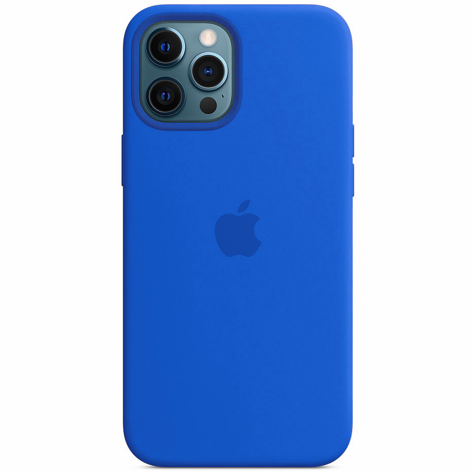 Чехол Silicone case (AAA) full with Magsafe для Apple iPhone 12 Pro / 12 (6.1") (Синий / Capri Blue)