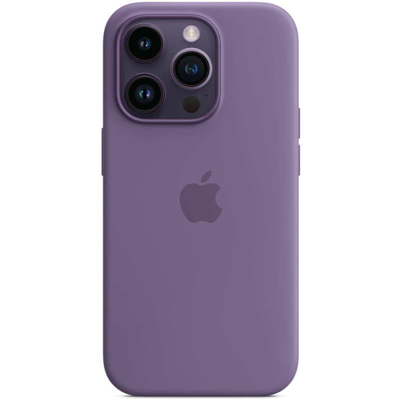 Чехол Silicone case (AAA) full with Magsafe для Apple iPhone 14 Pro (6.1") (Фиолетовый / Iris)
