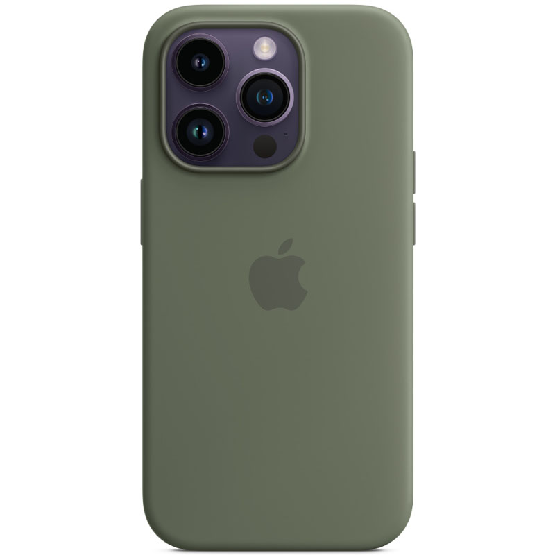 Чохол Silicone case (AAA) full with Magsafe для Apple iPhone 14 Pro (6.1") (Зелений / Olive)