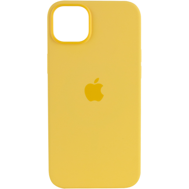 Чехол Silicone case (AAA) full with Magsafe для Apple iPhone 14 Pro (6.1") (Желтый / Sunglow)