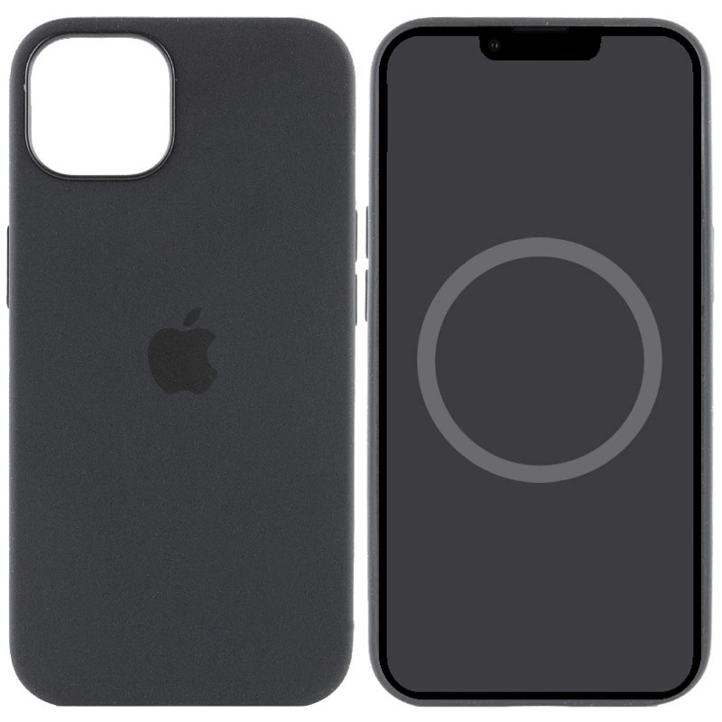 Чохол Silicone case (AAA) full with Magsafe для Apple iPhone 15 (6.1") (Чорний / Black)