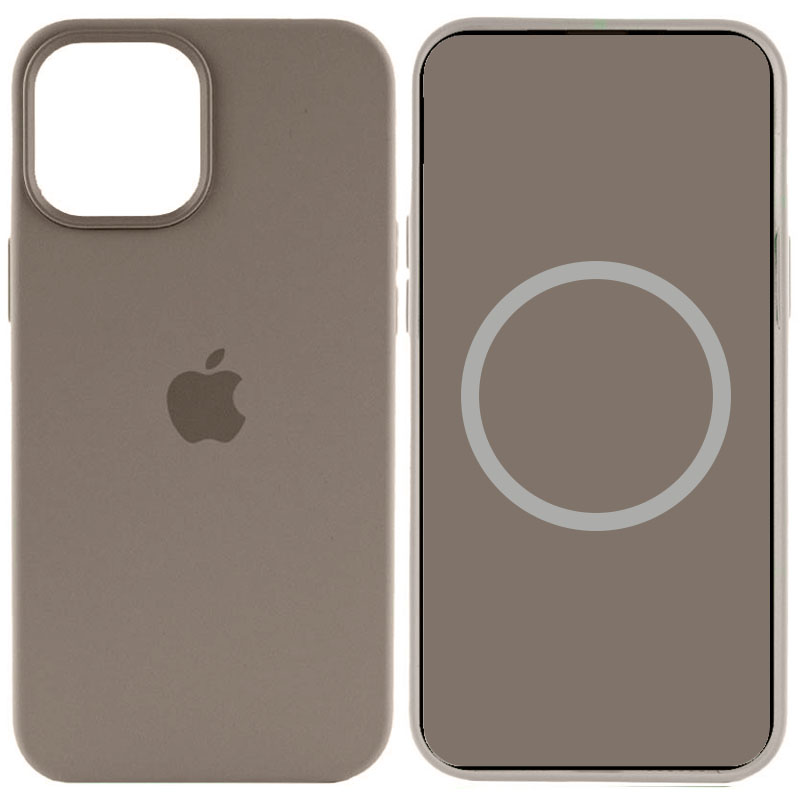 Чехол Silicone case (AAA) full with Magsafe and Animation для Apple iPhone 15 (6.1") (Коричневый / Clay)