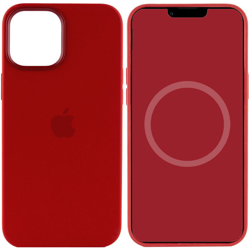 Чохол Silicone case (AAA) full with Magsafe для Apple iPhone 15 (6.1") (Червоний / Guava)