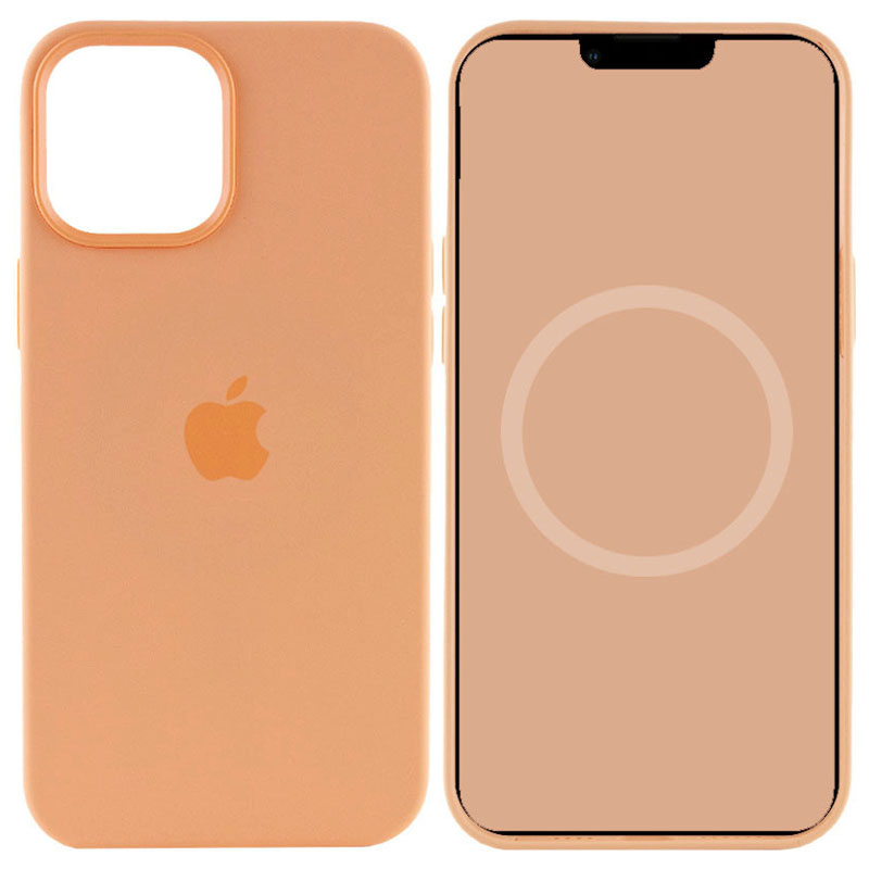 Чохол Silicone case (AAA) full with Magsafe для Apple iPhone 15 (6.1") (Помаранчевий / Orange Sorbet)