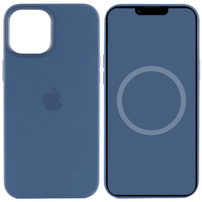 Чохол Silicone case (AAA) full with Magsafe для Apple iPhone 15 Pro Max (6.7") (Синій / Winter blue)