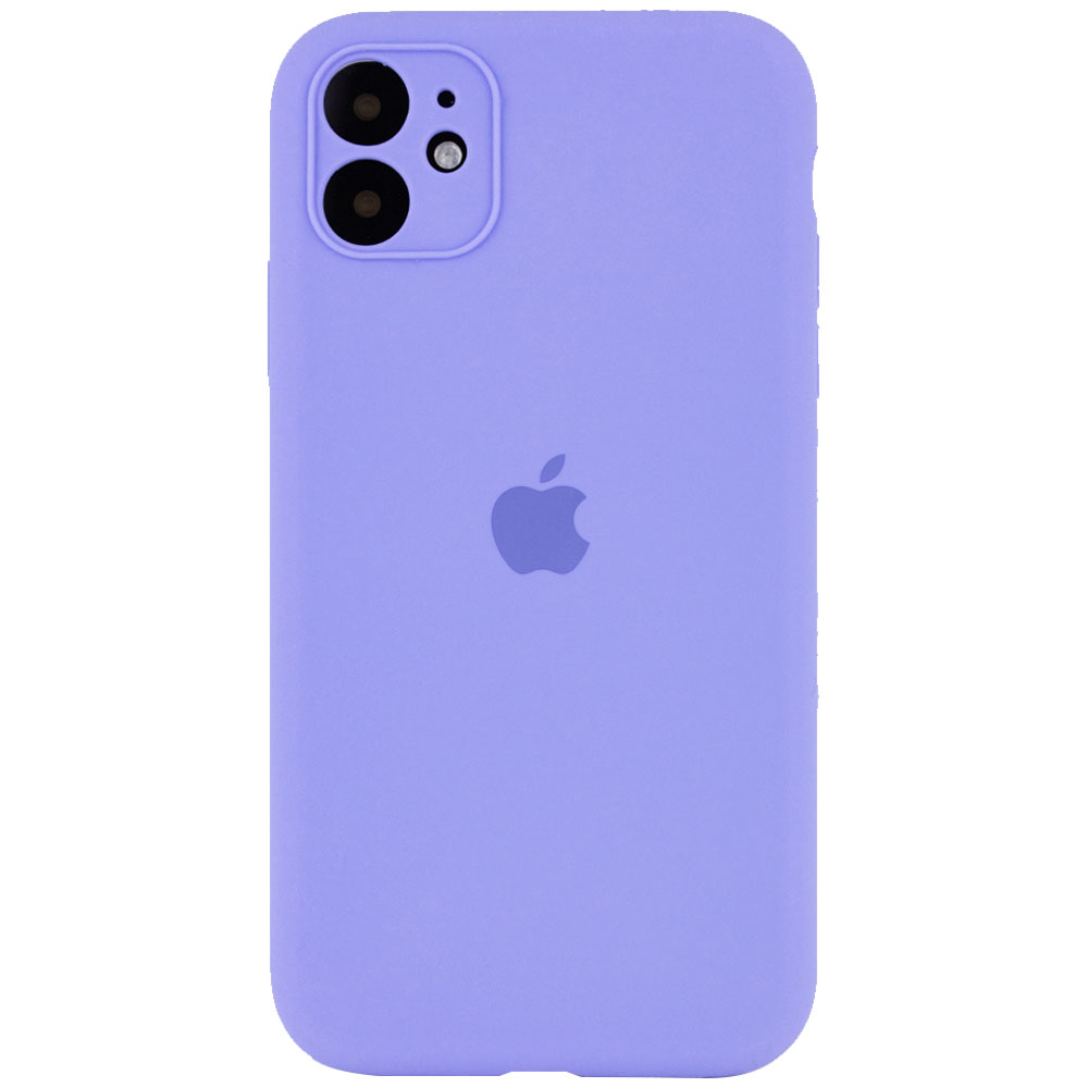 Чохол Silicone Case Full Camera Protective (АА) для Apple iPhone 12 (Бузковий / Dasheen)