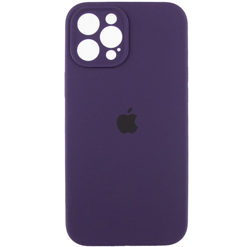 Чехол Silicone Case Full Camera Protective (AA) для Apple iPhone 12 Pro (6.1") (Фиолетовый / Elderberry)