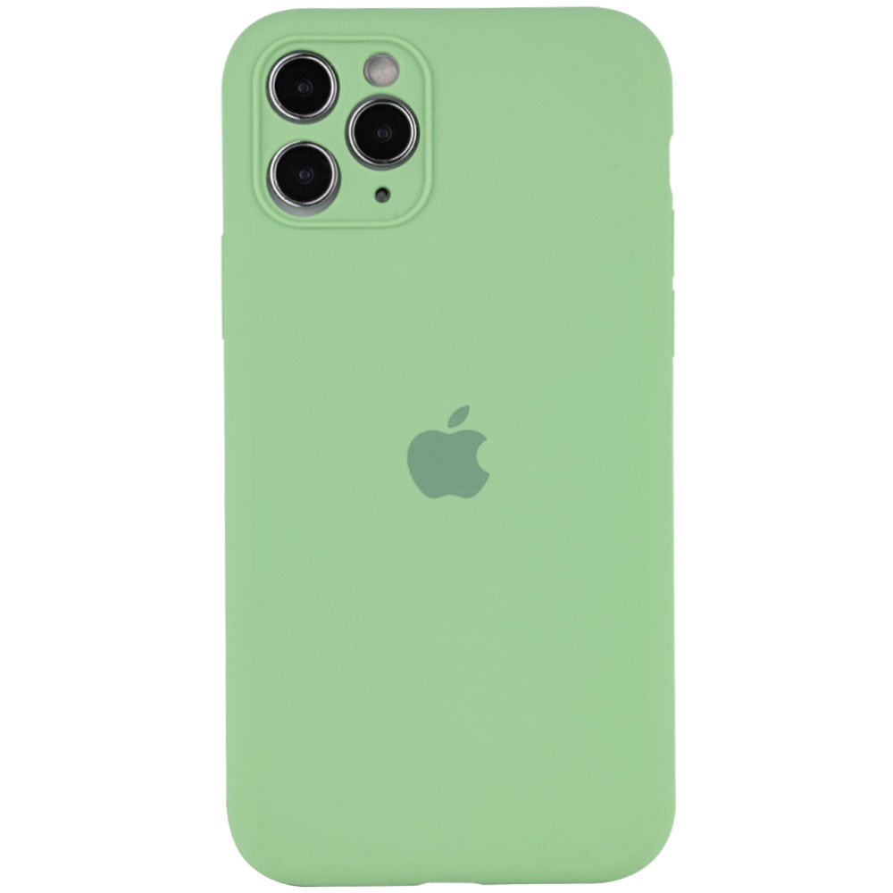 Чехол Silicone Case Full Camera Protective (AA) для Apple iPhone 12 Pro (6.1") (Мятный / Mint)