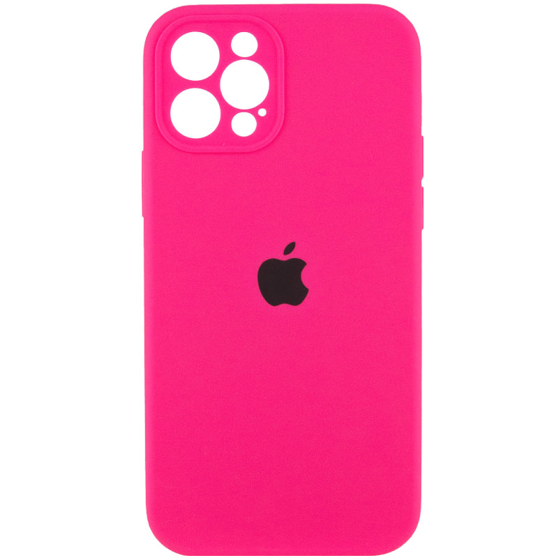 Чохол Silicone Case Full Camera Protective (АА) для Apple iPhone 12 Pro (Рожевий / Barbie pink)