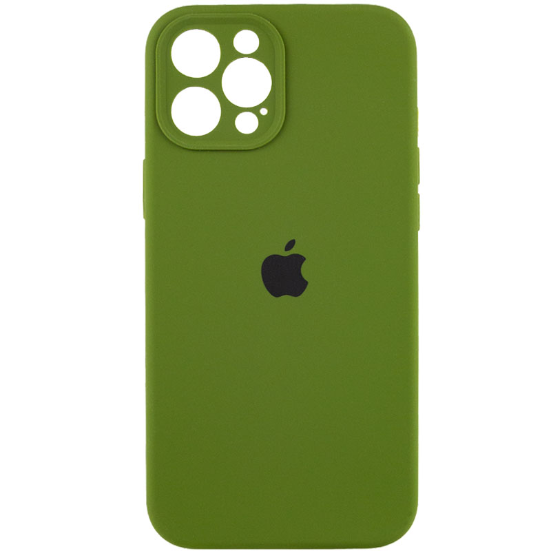 Чохол Silicone Case Full Camera Protective (АА) для Apple iPhone 12 Pro (Зелений / Dark Olive)