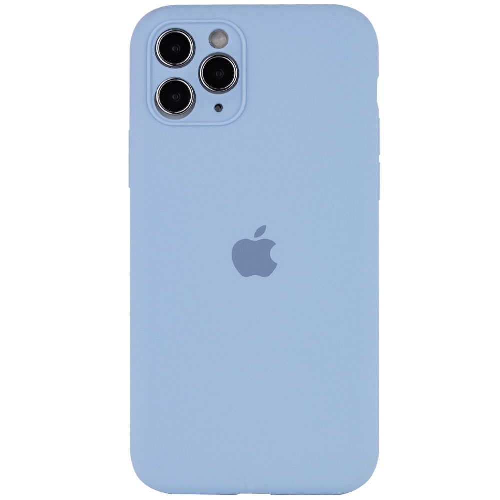 Чехол Silicone Case Full Camera Protective (AA) для Apple iPhone 12 Pro Max (6.7") (Голубой / Lilac Blue)