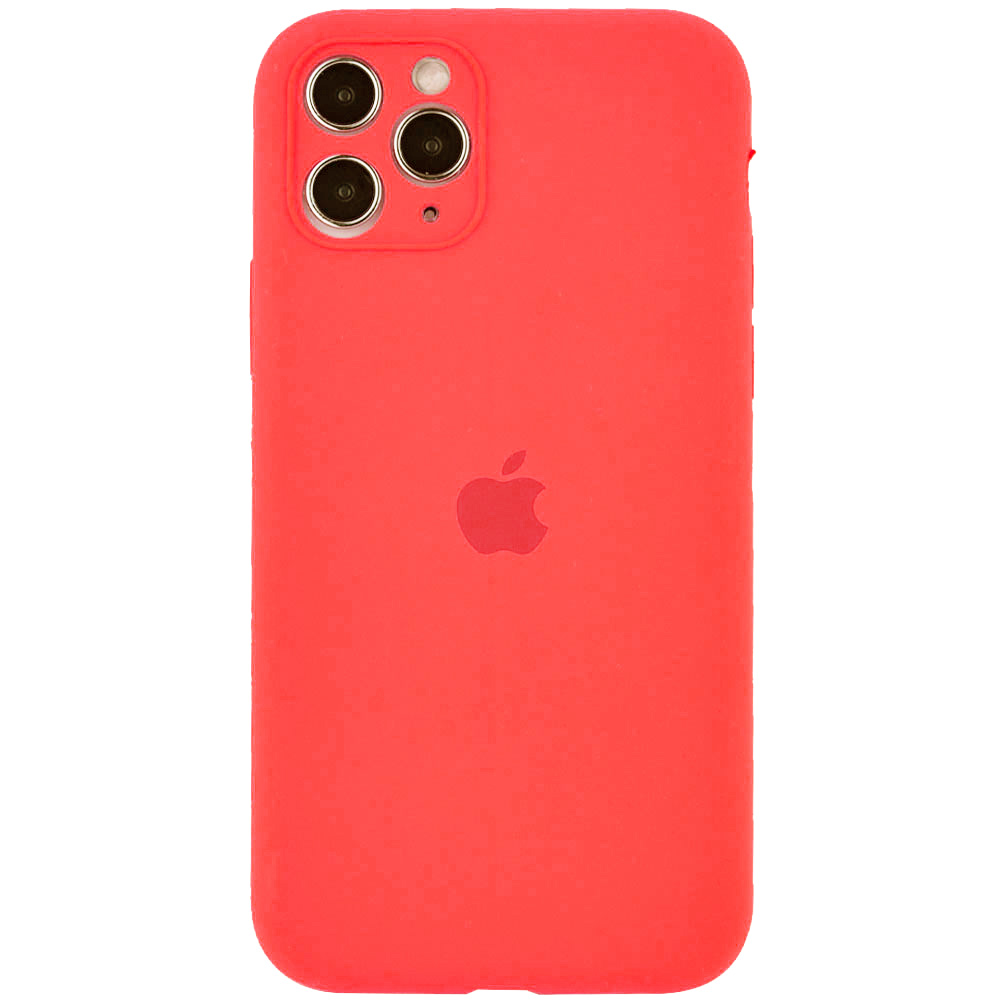 Чехол Silicone Case Full Camera Protective (AA) для Apple iPhone 12 Pro Max (6.7") (Оранжевый / Pink citrus)