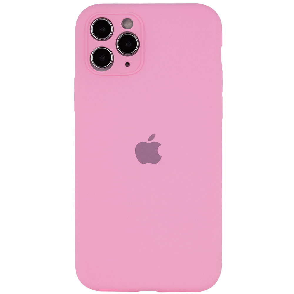 Чехол Silicone Case Full Camera Protective (AA) для Apple iPhone 12 Pro Max (6.7") (Розовый / Light pink)