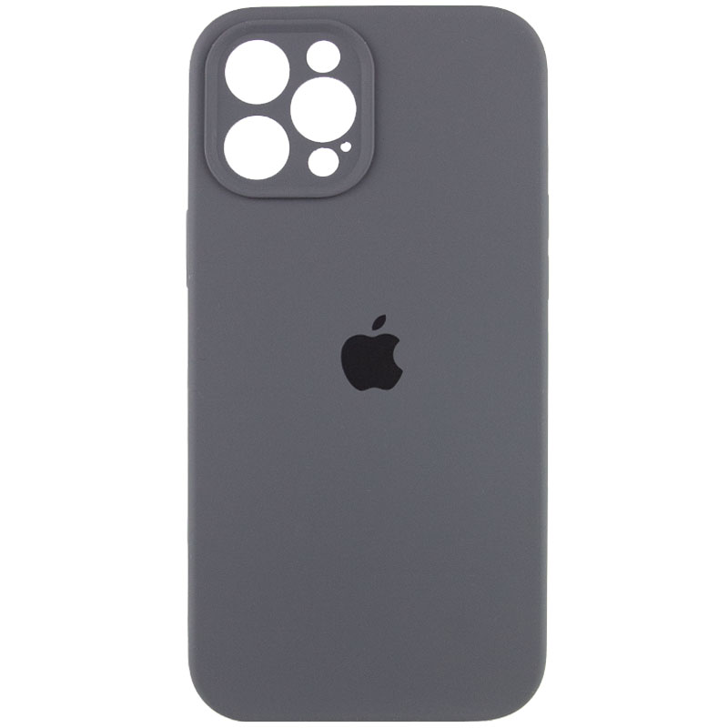 Чехол Silicone Case Full Camera Protective (AA) для Apple iPhone 12 Pro Max (6.7") (Серый / Dark Gray)