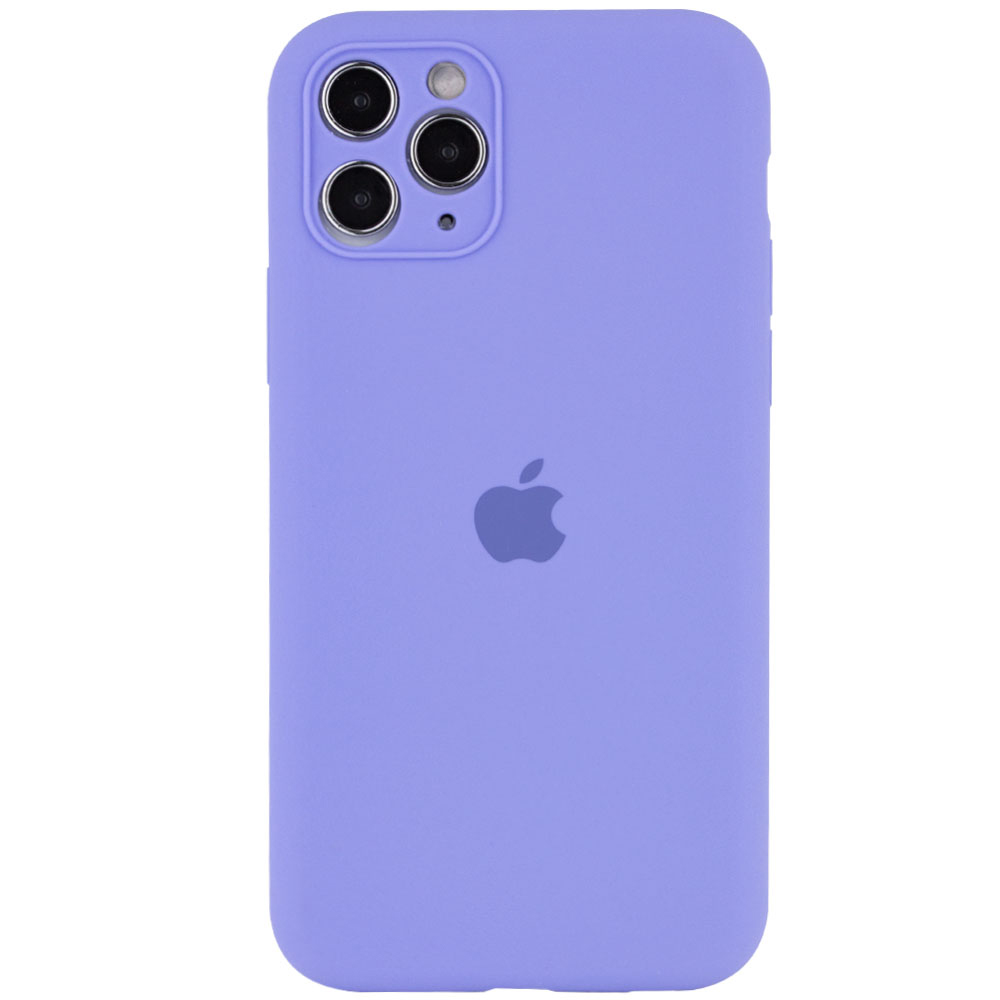 Чехол Silicone Case Full Camera Protective (AA) для Apple iPhone 12 Pro Max (6.7") (Сиреневый / Dasheen)