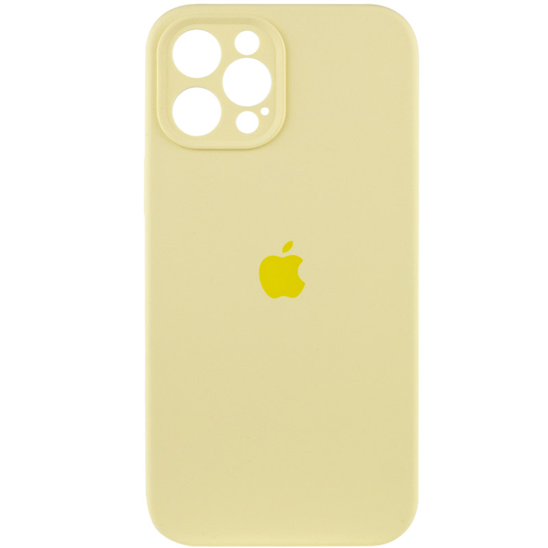 Чехол Silicone Case Full Camera Protective (AA) для Apple iPhone 12 Pro Max (6.7") (Желтый / Mellow Yellow)