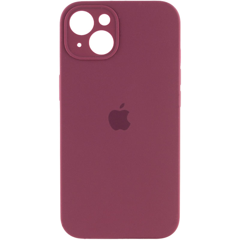 Чехол Silicone Case Full Camera Protective (AA) для Apple iPhone 13 (6.1") (Бордовый / Plum)