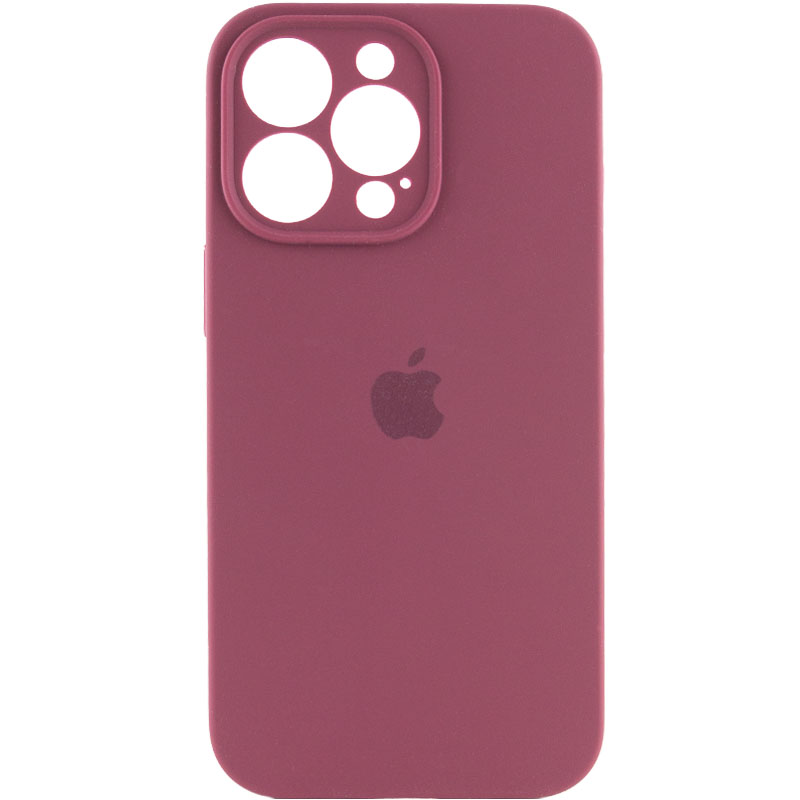 Чохол Silicone Case Full Camera Protective (АА) для Apple iPhone 13 Pro (6.1") (Бордовий / Plum)