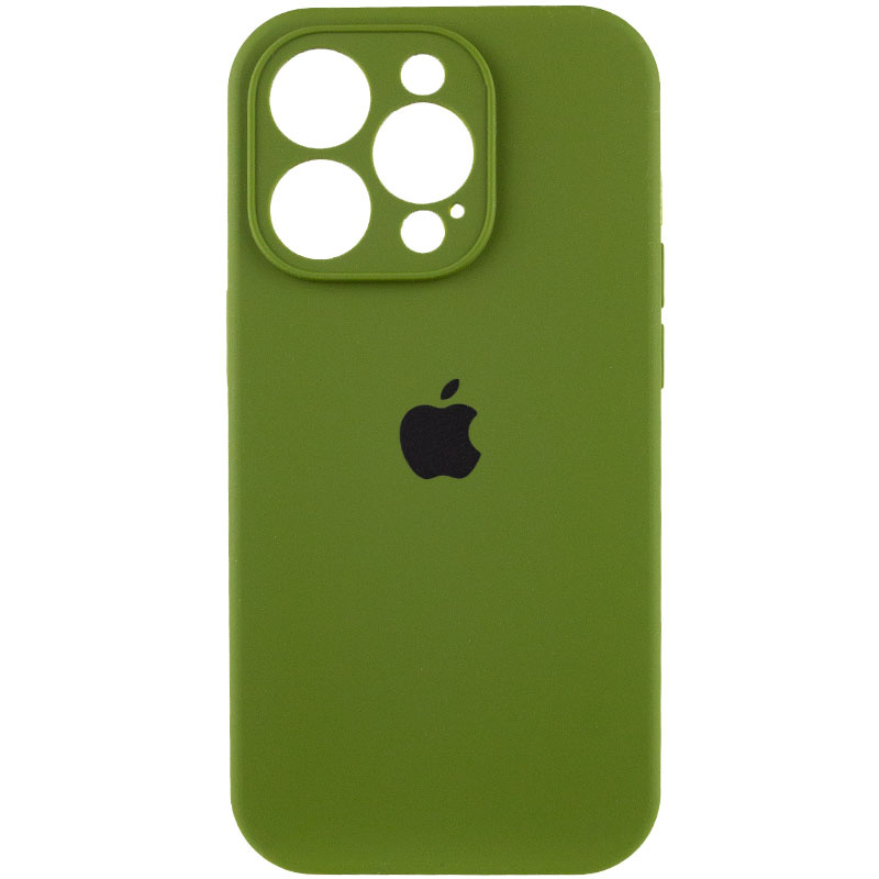 Чехол Silicone Case Full Camera Protective (AA) для Apple iPhone 13 Pro Max (6.7") (Зеленый / Dark Olive)