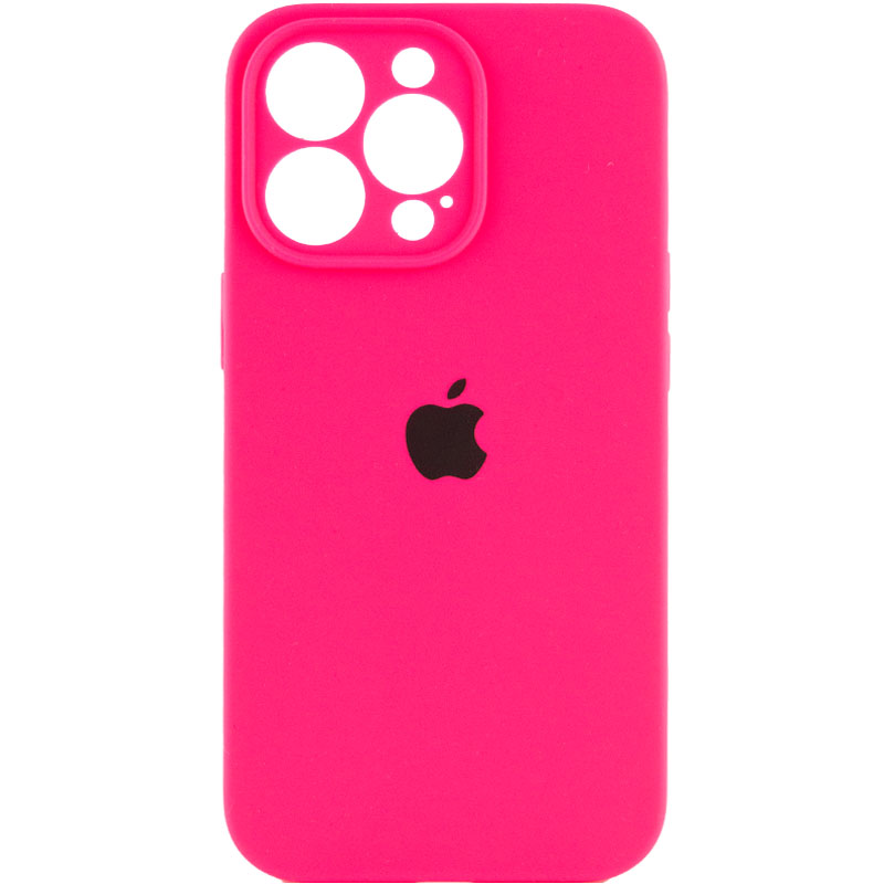 Чехол Silicone Case Full Camera Protective (AA) для Apple iPhone 14 Pro (6.1") (Розовый / Barbie pink)