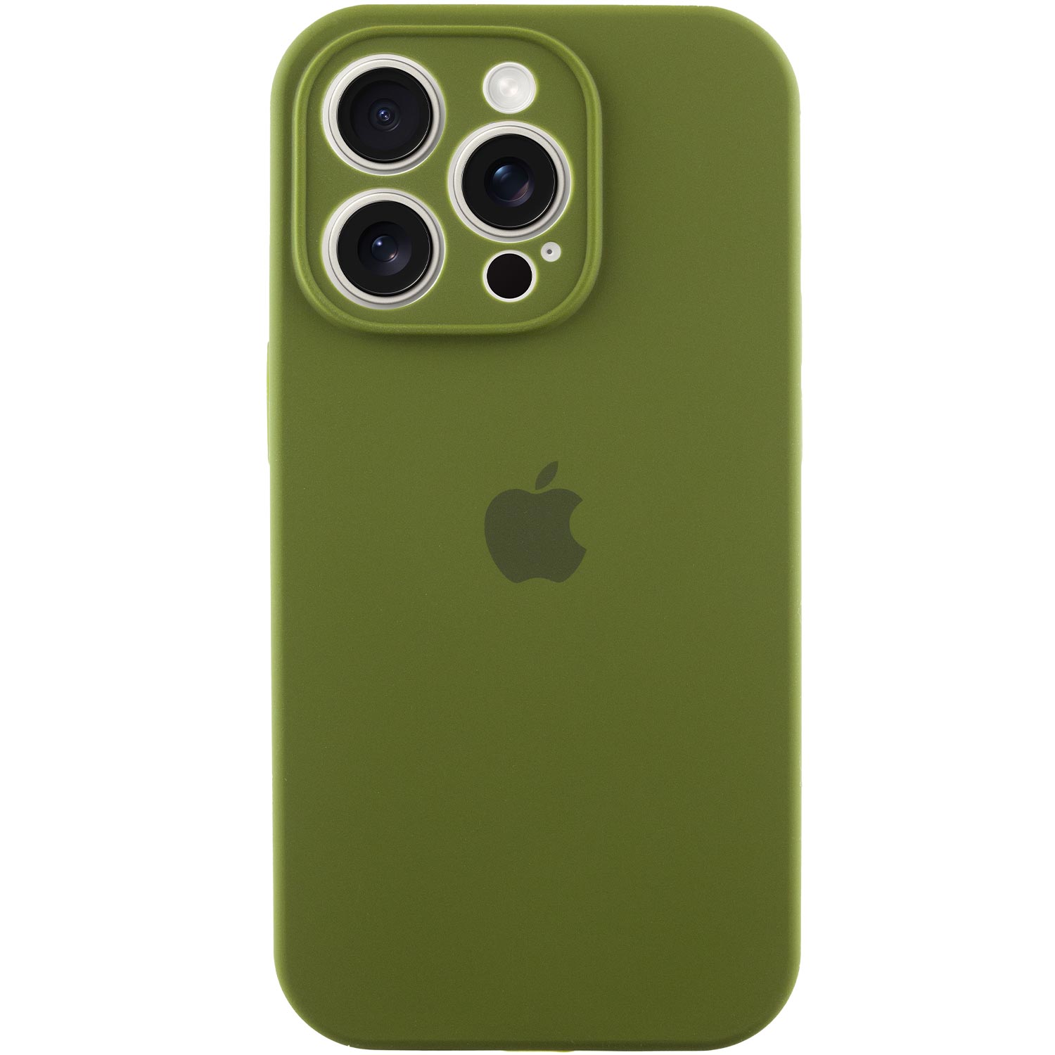 Чехол Silicone Case Full Camera Protective (AA) для Apple iPhone 14 Pro (6.1") (Зеленый / Dark Olive / PVH)