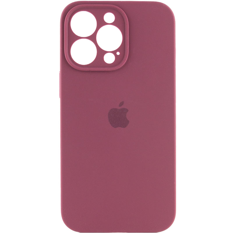 Чохол Silicone Case Full Camera Protective (АА) для Apple iPhone 14 Pro Max (6.7") (Бордовий / Plum)