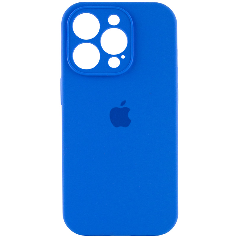 Чехол Silicone Case Full Camera Protective (AA) для Apple iPhone 14 Pro Max (6.7") (Синий / Capri Blue)