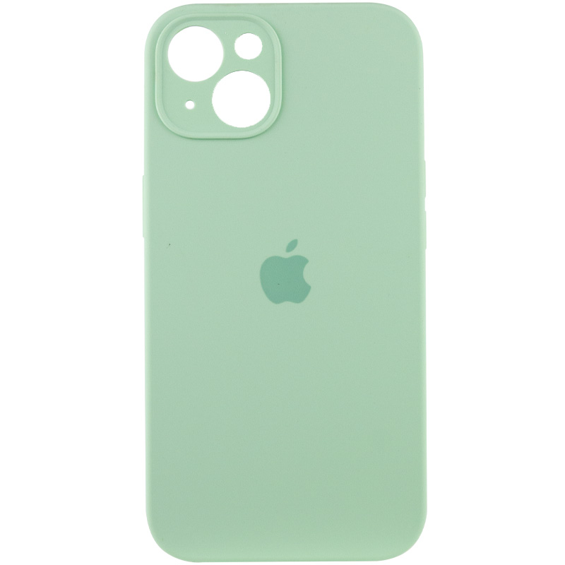 Чехол Silicone Case Full Camera Protective (AA) для Apple iPhone 15 (6.1") (Зеленый / Pistachio)