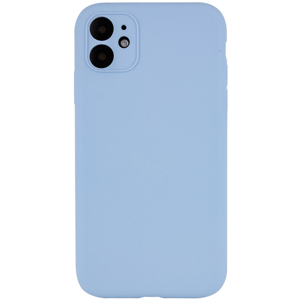 Чехол Silicone Case Full Camera Protective (AA) NO LOGO для Apple iPhone 12 (6.1") (Голубой / Lilac Blue)