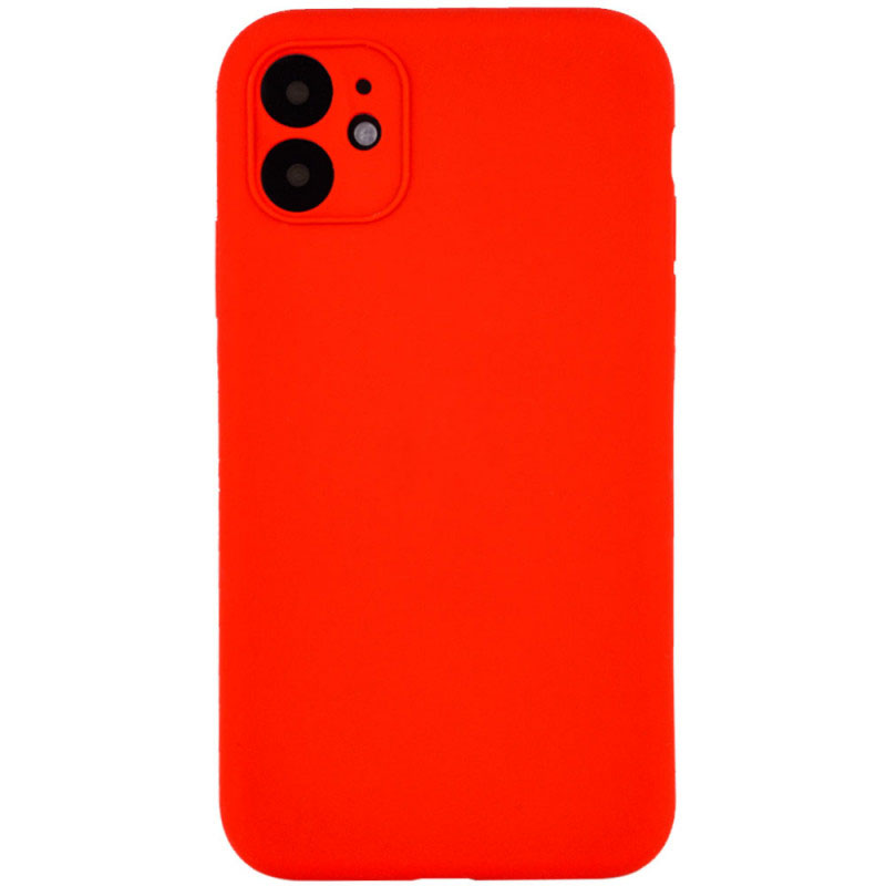 Чехол Silicone Case Full Camera Protective (AA) NO LOGO для Apple iPhone 12 (6.1") (Красный / Red)