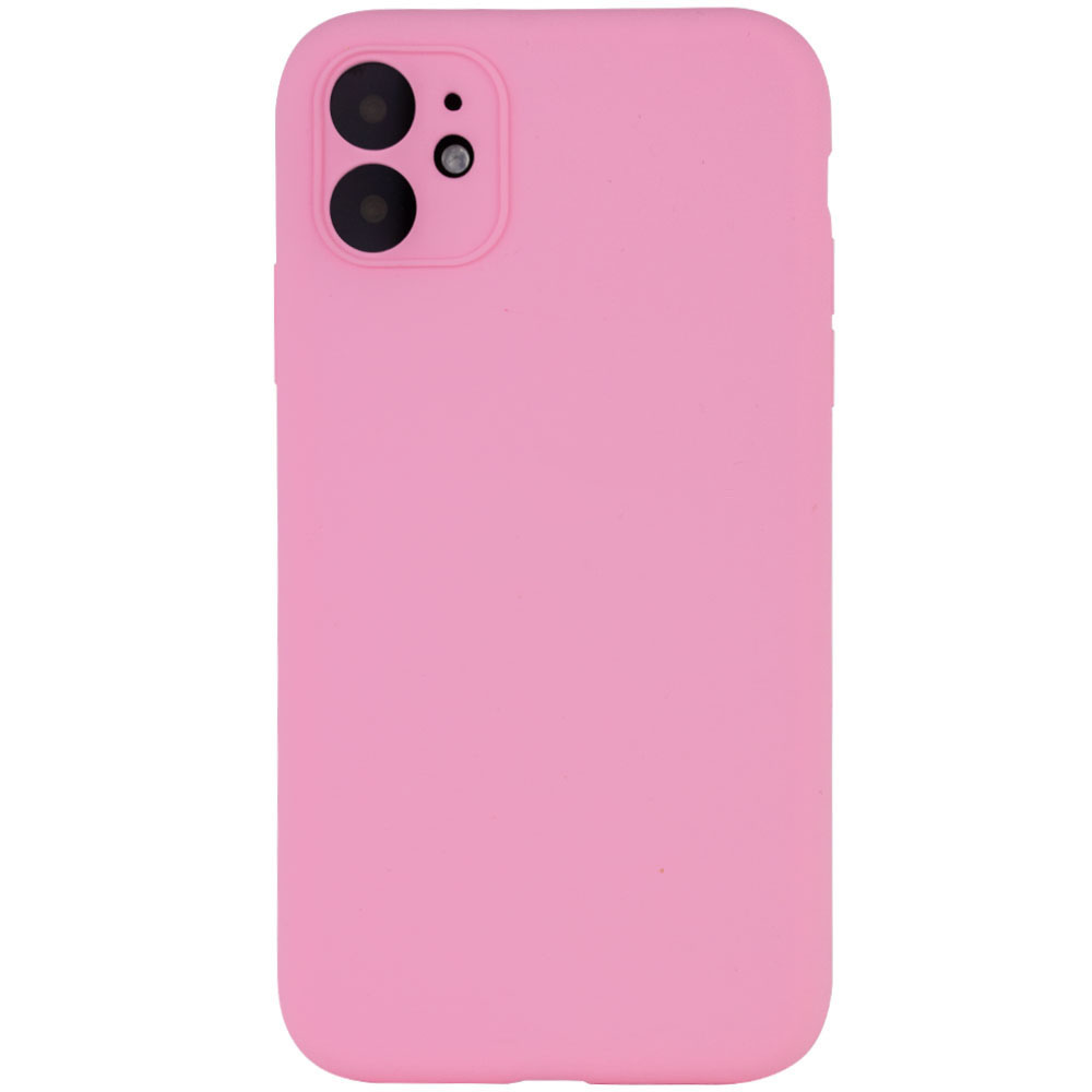 Чохол Silicone Case Full Camera Protective (AA) NO LOGO для Apple iPhone 12 (Рожевий / Light pink)