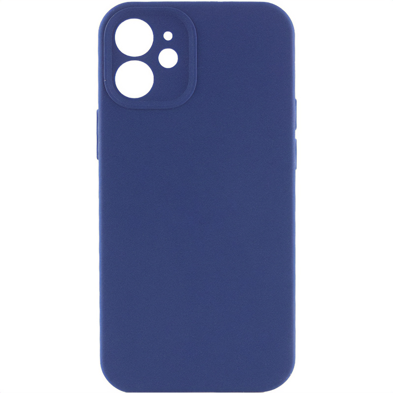 Чехол Silicone Case Full Camera Protective (AA) NO LOGO для Apple iPhone 12 (6.1") (Синий / Deep navy)