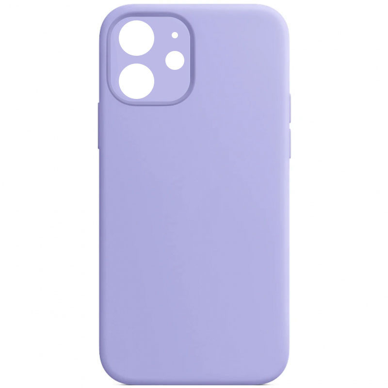 Чохол Silicone Case Full Camera Protective (AA) NO LOGO для Apple iPhone 12 (Бузковий / Lilac)
