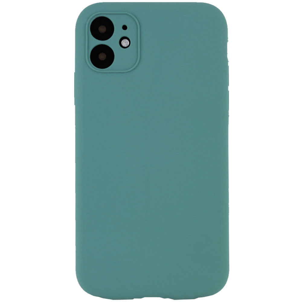Чехол Silicone Case Full Camera Protective (AA) NO LOGO для Apple iPhone 12 (6.1") (Зеленый / Pine green)